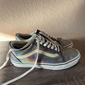 Women’s Vans Shoes. Silver gray and rainbow sparkles. Excellent Condition